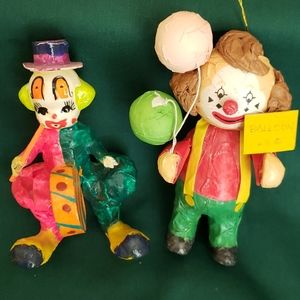 Two Paper Mache Clowns